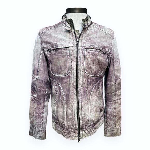 Harley Davidson Black Label Washed Lambskin Leather Moto Jacket Men's M - Picture 8 of 15